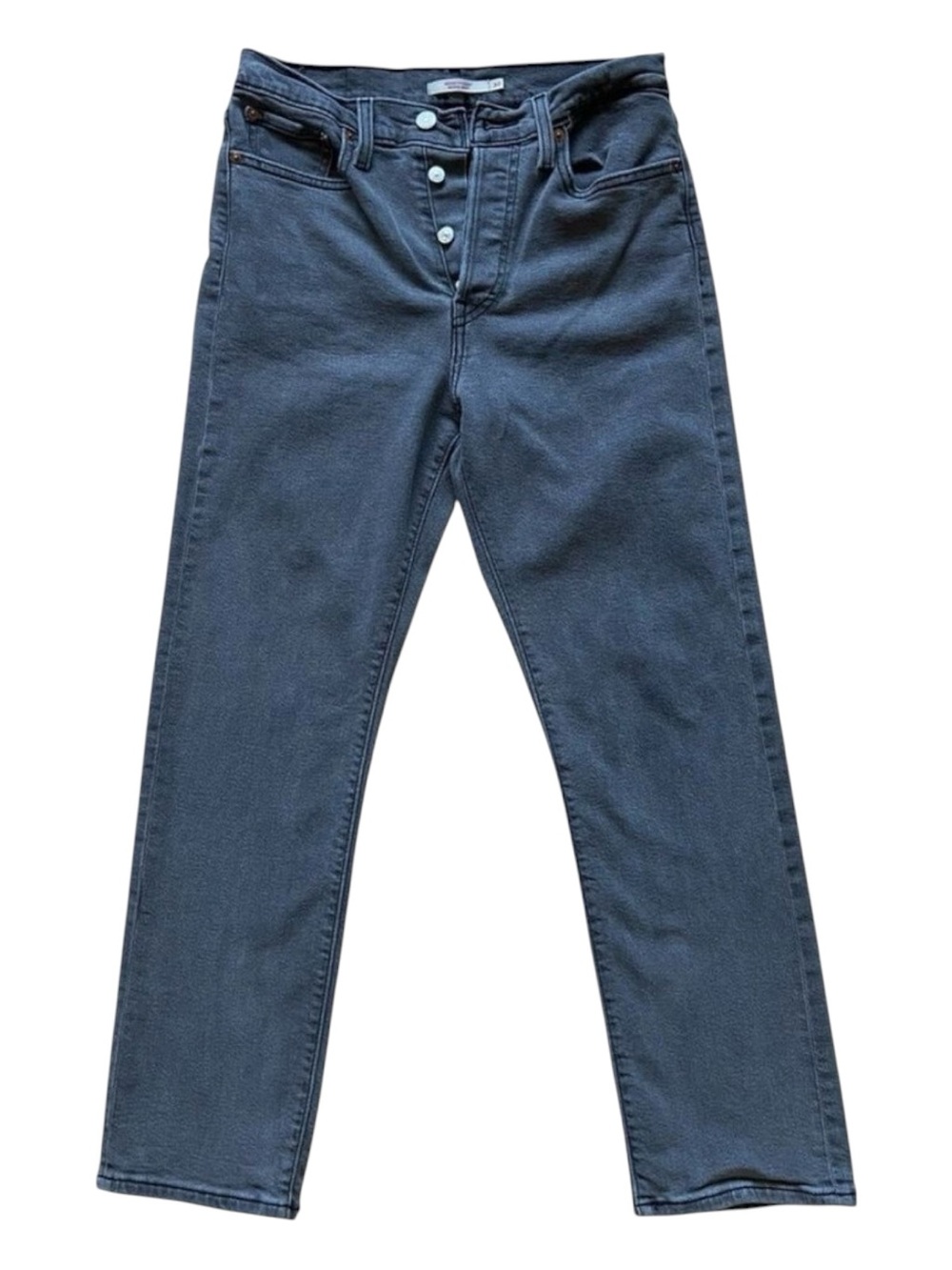 Levi’s jeans Wedgie straight button fly high rise stretchy faded black denim 30
